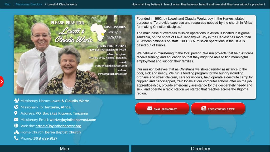 custom missionary pages
